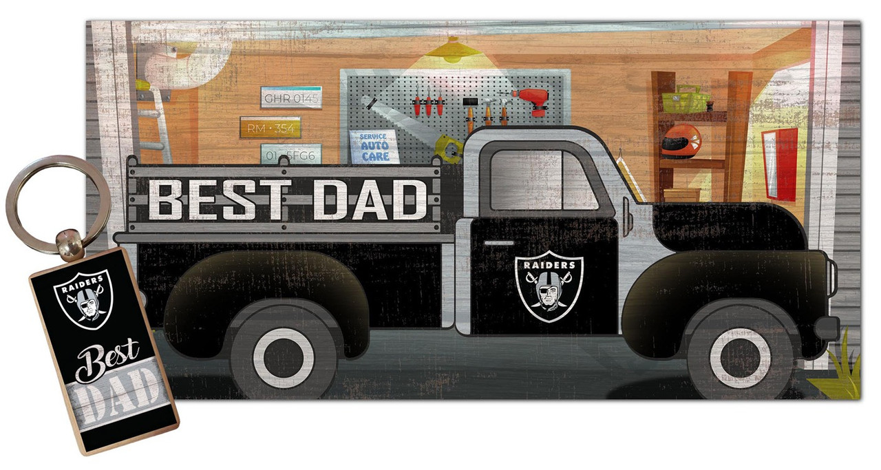 Las Vegas Raiders Best Dad Key Chain Combo Set