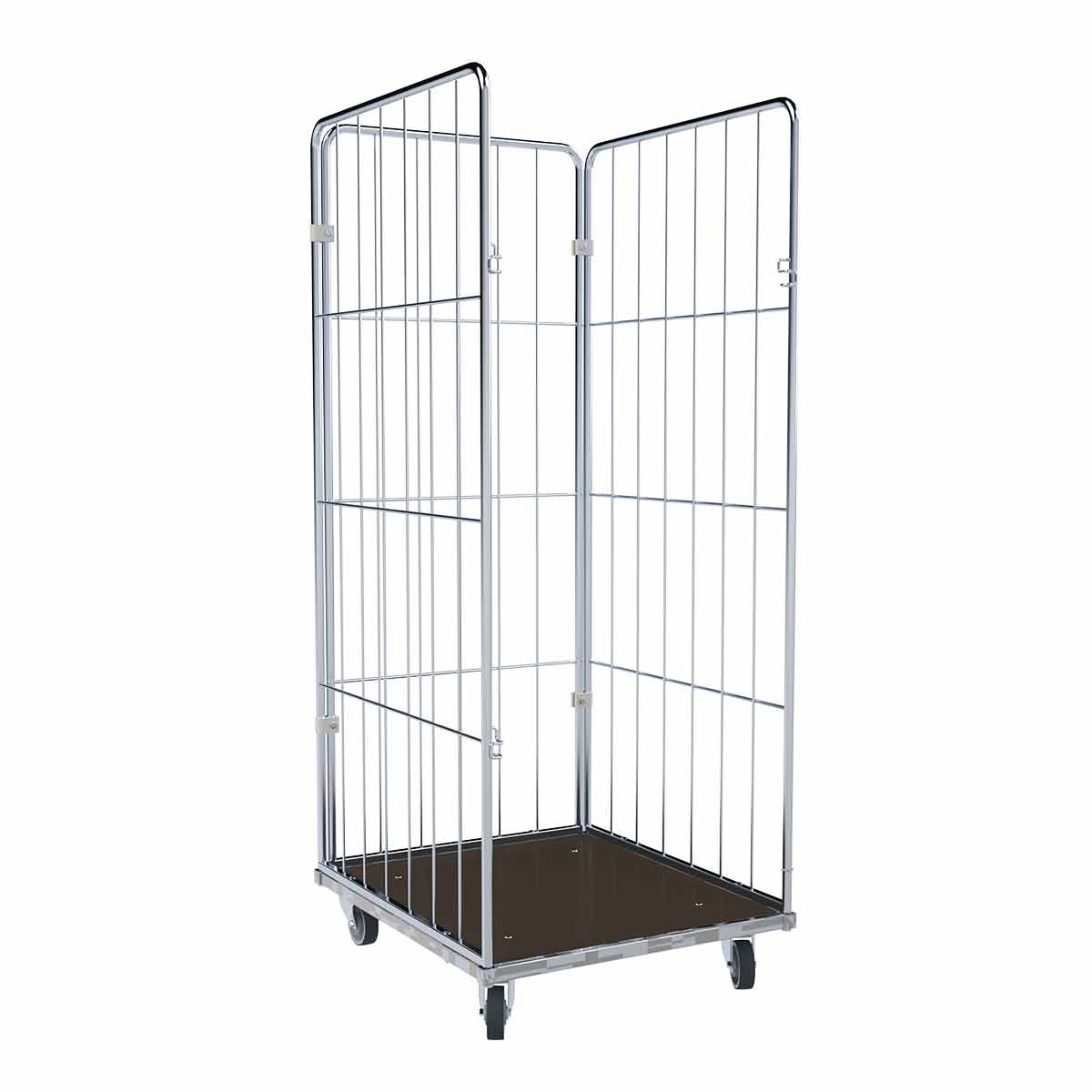 Oswald Transportgeräte Wäschewagen Nutzhöhe 1.650 mm, Holzboden, 3-seitig, 720 x 810 x 1.800 mm, 400 kg Image