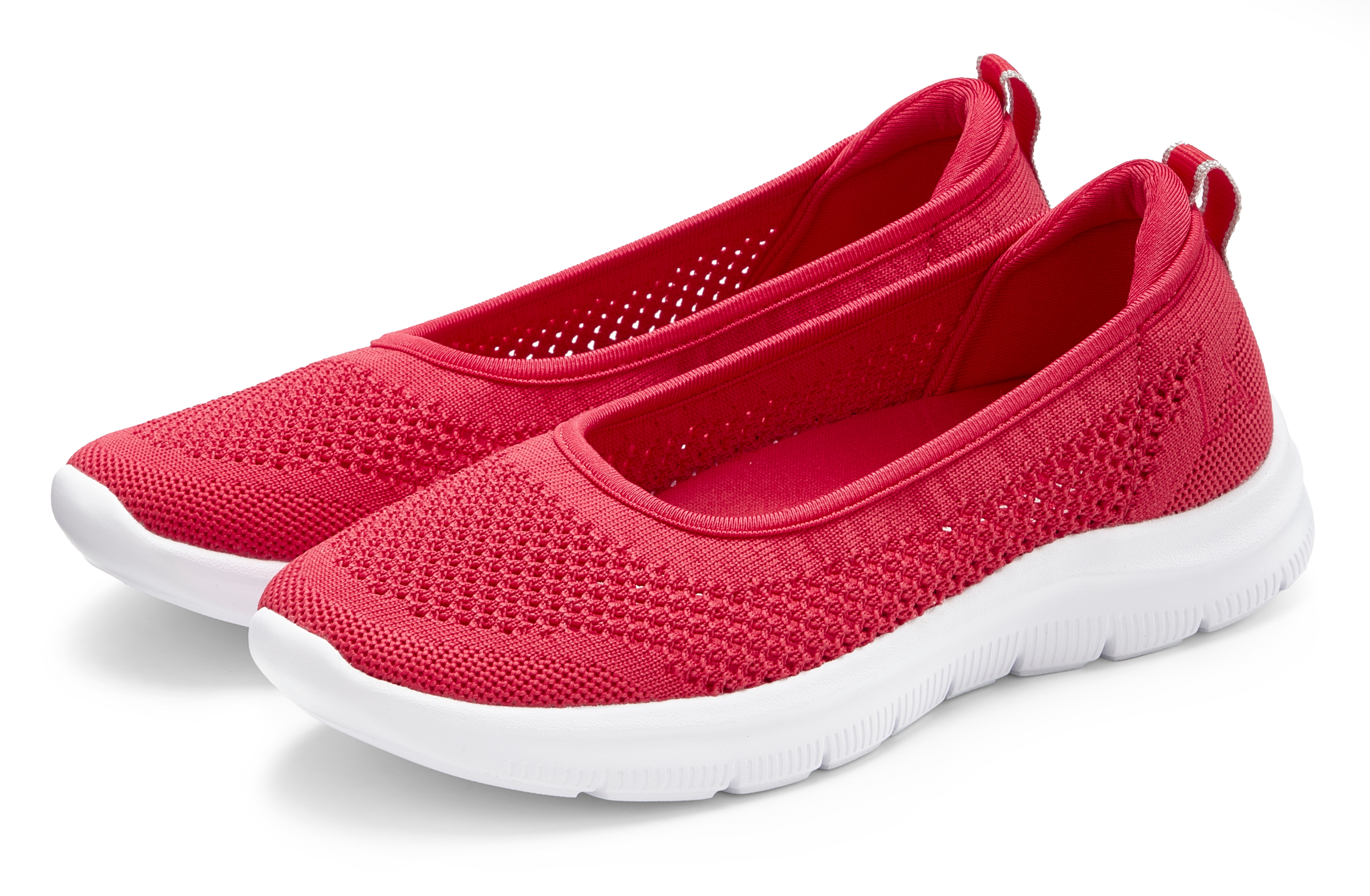 Sneaker Ballerinas LASCANA, Damen, Gr. 43, pink, Obermaterial: 100% Textilmaterial. Decksohle: 100% Textilmaterial. Futter: 100% Textilmaterial. Laufsohle: 100% Synthetik, unifarben, Schuhe Ballerina, ultraleichter Slipper, Freizeitschuh zum...