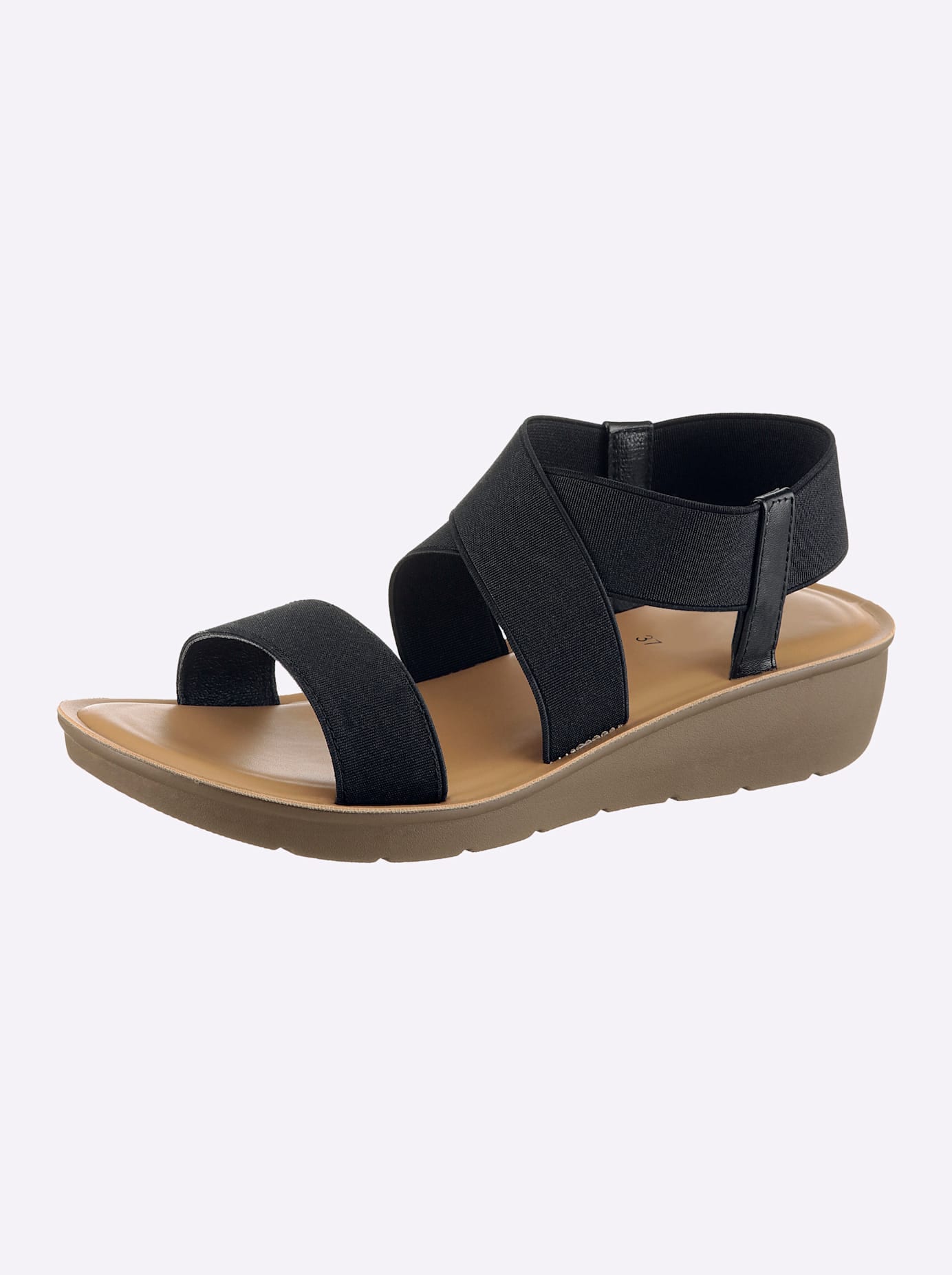 Sandalette CASUAL LOOKS, Damen, Gr. 41, schwarz, Textil, Schuhe Sandalette