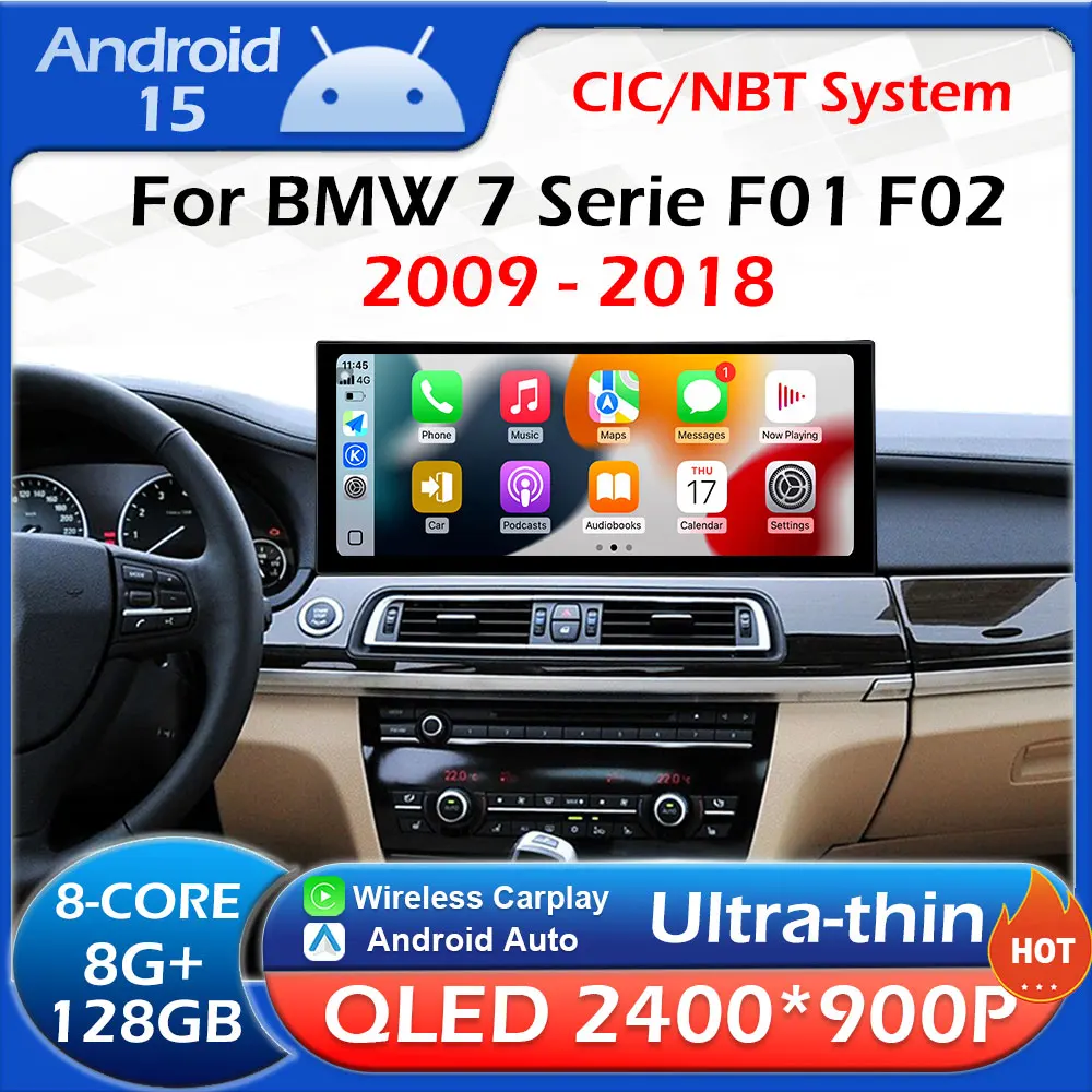 Autoradio-Video-Player für BMW 7er F01 F02 2009 2010 2011 2012 2013 2014–2018 CIC NBT System Wireless Carplay Autoradio 4G Image