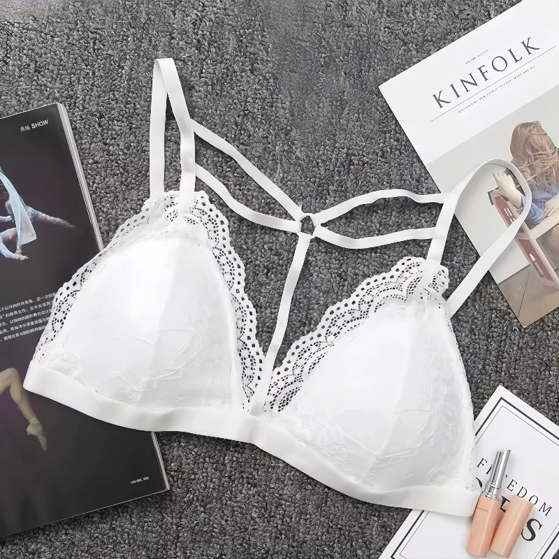 Soutien-gorge push-up en dentelle florale pour femme, bralette sans fil, soutien-gorge en V profond, bralette sexy, lingerie féminine, brassière perfecPad, intimes