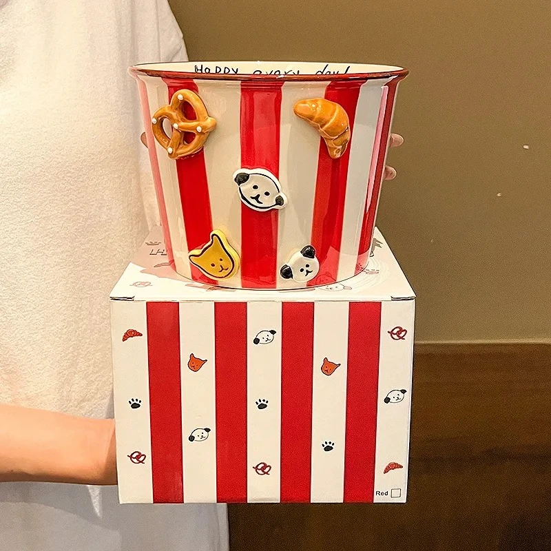 Snacks, Puppies, Ceramic Snack Bowls, Household Soup Bowls, Noodle Bowls, Snacks, Fried Chicken, French Fries, Buckets, Popcorn