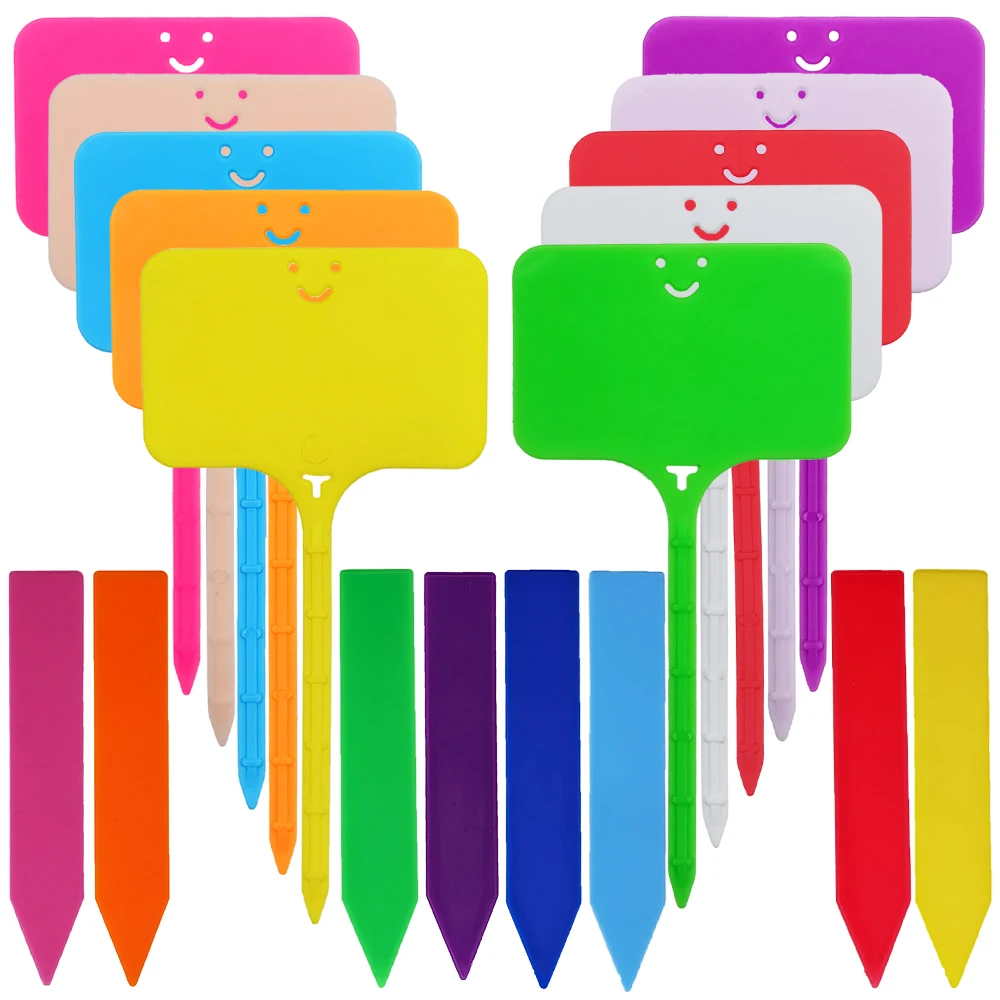 30–100 Stück wiederverwendbare Pflanzenetiketten aus Kunststoff für den Garten, T-Typ-Schilderetiketten, wasserfeste Marker, Schallplatten, Blumen, Gemüse, Topfpfähle Image