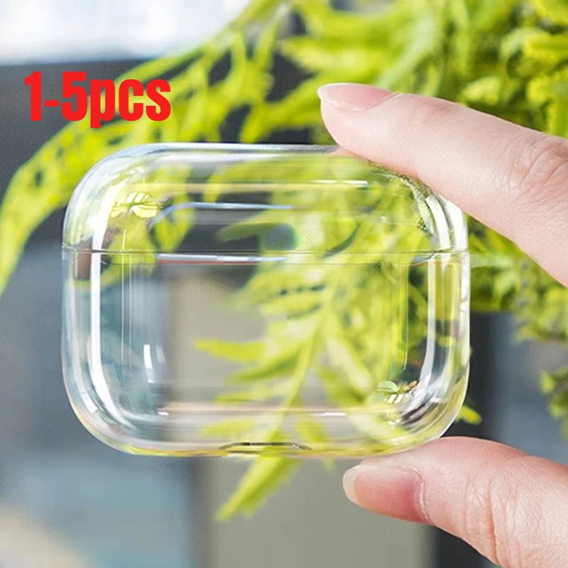 1-5PCS PC trasparente Custodie per auricolari per Airpods 4/3 Custodia per cuffie Custodia protettiva per Apple Airpods Pro 2 Airpods Cover