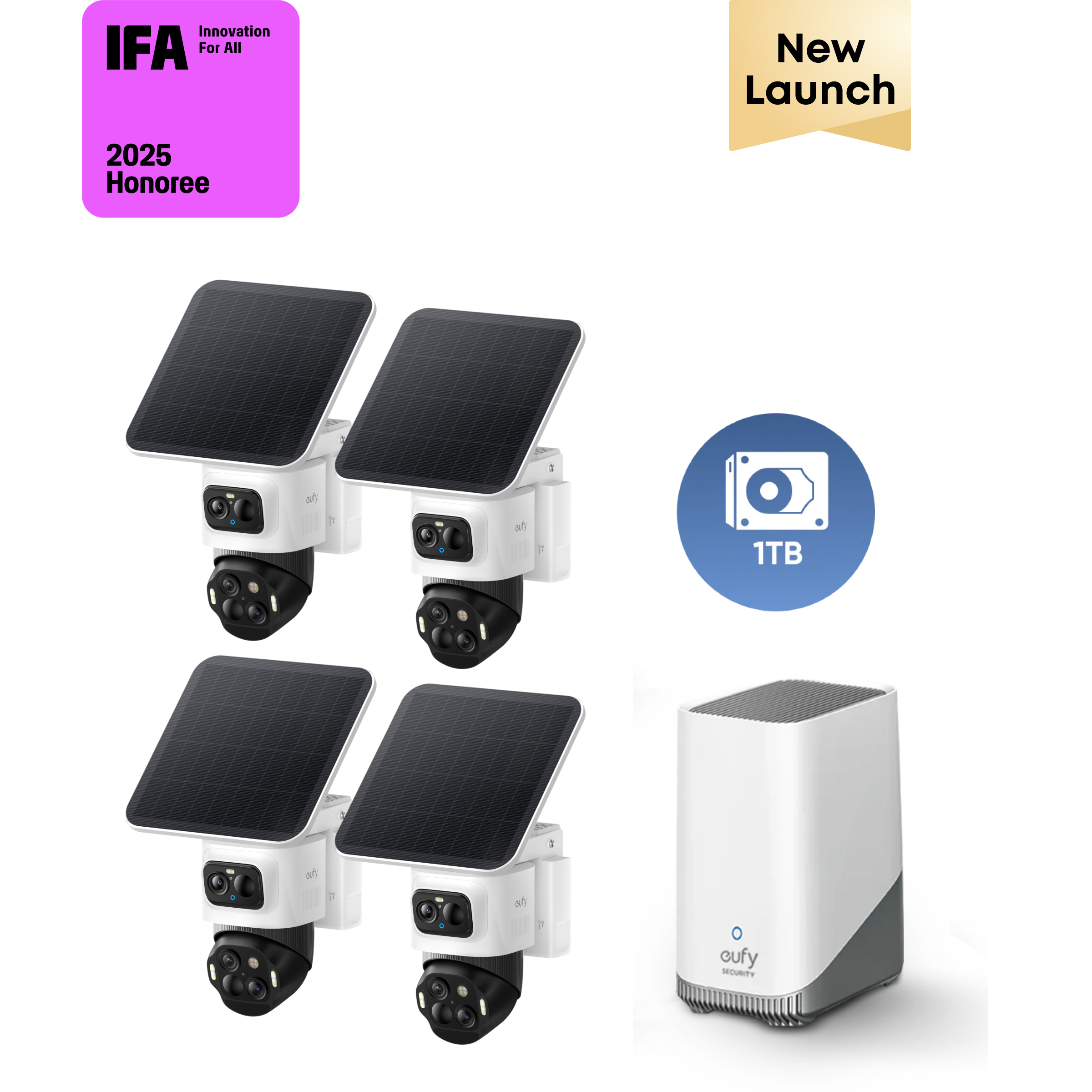 eufyCam S4 4-Cam Kit + 1 TB Hard Drive