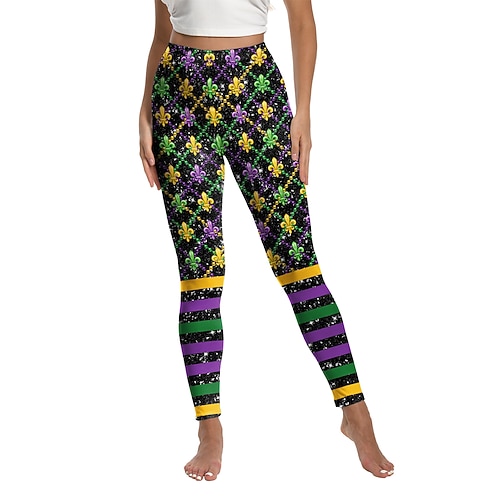 Karneval Mardi Gras 2026 Clown Narr Karneval Hose Leggings Neuheit Lustig Erwachsene Damen Karneval Lässig Party Einfaches Karnevalskostüm Verkleiden Image