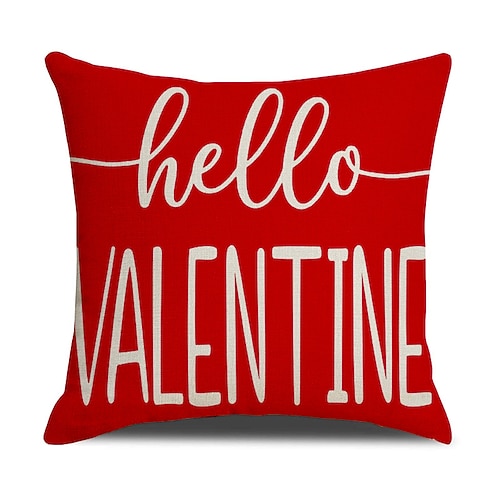 Kissenbezug mit Liebesbrief-Motiv zum Valentinstag, schlichtes und vielseitiges Leinenkissen, Dekokissen für Sofa, Schlafzimmer, Wohnaccessoire Image