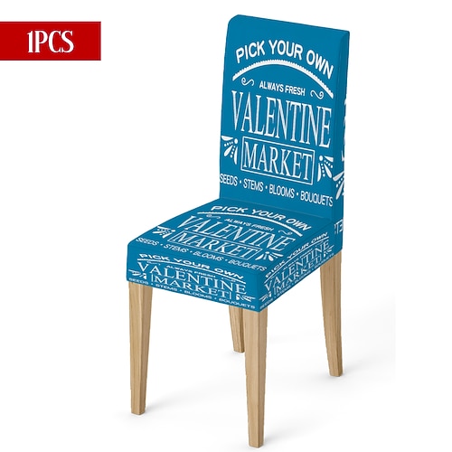 Valentinstag Stretch-Esszimmerstuhlbezug, schwarz-weiß kariert, Herz-Schleife, waschbar, für Autostühle, Winter, Zuhause, Restaurant, Küche, Wohnzimmer, 1/4/6 Stück Image