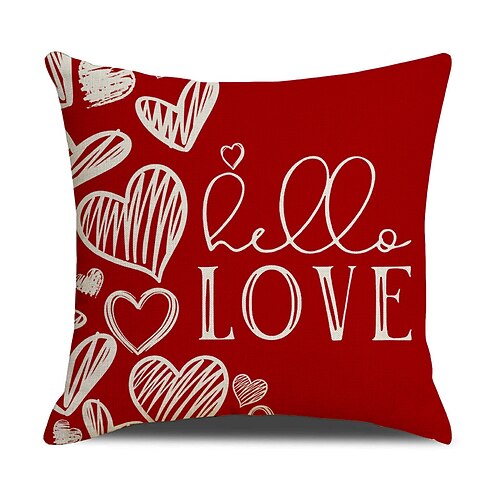 Herzförmiger Kissenbezug zum Valentinstag, rotes herzförmiges Kissen, gemütliches Dekokissen fürs Sofa, romantische Atmosphäre für Wohn- und Schlafzimmer Image