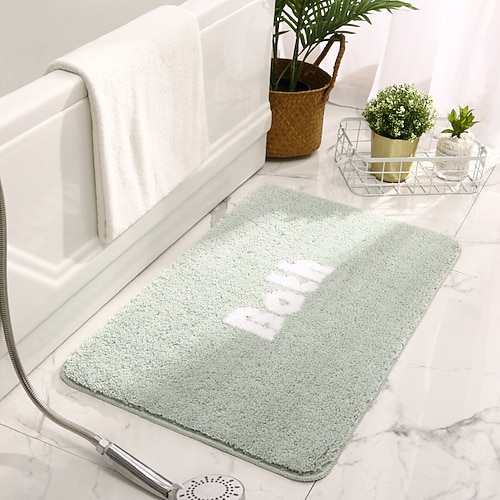 Badematte, rutschfest, saugfähig, Bodenmatte für Badezimmer, Eingangsbereich, Toilette, weiche Willkommensmatte Image