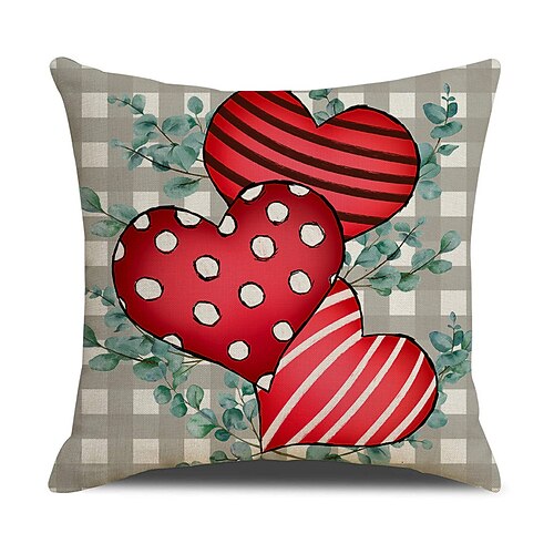 Valentinstag-Kissenbezug, Kissen mit Feiertagsbuchstaben-Print für Sofa, Wohnaccessoires, gemütliches Dekokissen für Wohnzimmer, Schlafzimmer und Büro Image