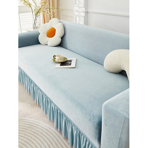 1 Stück Sofabezug aus Cord mit Streifenmuster, modisch, luxuriös, dekorativ, rutschfest, staubdicht, kratzfest, für Schlafzimmer, Wohnzimmer und Zuhause – ideal als Geschenk für jede Jahreszeit. Image