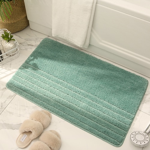 Dicke, hochflorige Eingangsmatte, saugfähig und rutschfest, Türvorleger, Badezimmer-Willkommensmatte, Teppich Image
