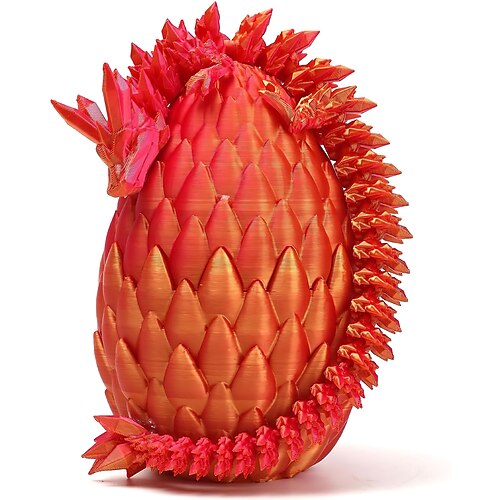 3D-gedruckte Ostereier mit Drachenmotiv – Fantasievolle Tischdekoration, 3D-Druckspielzeug für Kinder Erwachsene – einzigartige Schreibtischdekoration Sammlerstück – Weihnachtsschmuck Kleinigkeiten Image