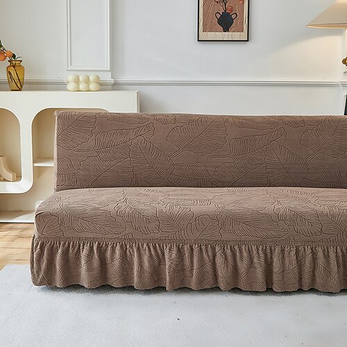 Zwei verschiedene Größen, Rocksaum-Stil, Jacquard-Stoff, armloser Sofa-Bettbezug, Sofa-Neujahrsdeko-Überzüge, Stretch-Schutz, elastischer Bankbezug Image