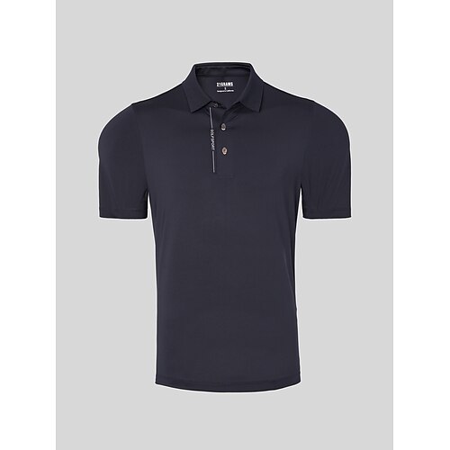 Herren Golf-Poloshirt Marineblau Kurzarm Oberteil Golfkleidung, Kleidung, Outfits, Kleidung Image