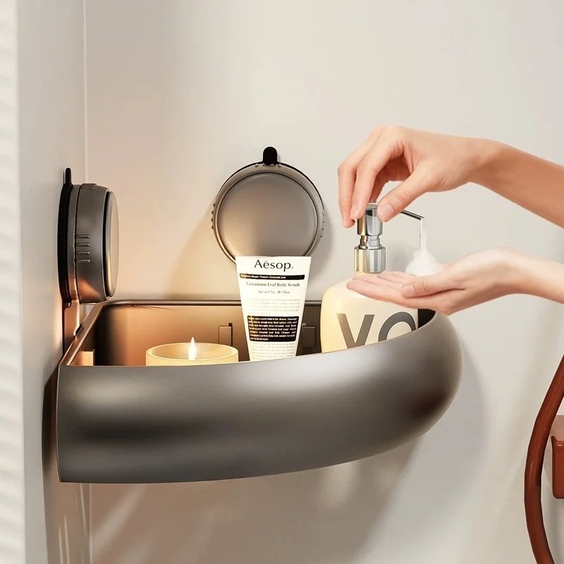 Sans perceuse ventouse salle de bain étagère de rangement étagère de rangement salle de bain sans Perforation tenture murale vanité toilette Triangle panier