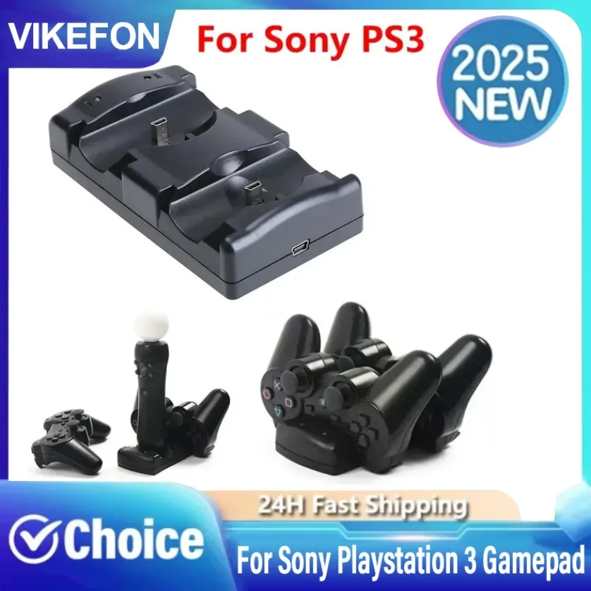 Für PS3/PS3 Move Controller Dual Ladegerät Dock für Sony Playstation 3 Gamepad USB Schnelle Lade Dock Vertikale ladestation