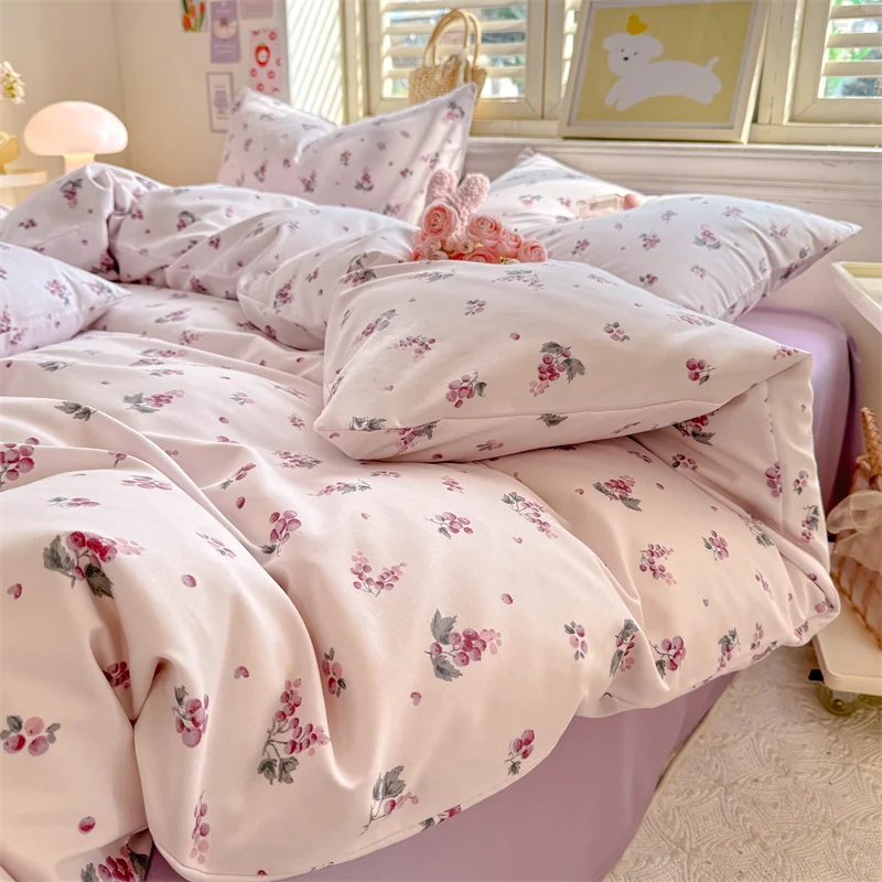 1 Stück Bettbezug Queen/King Size Lila Traube Bedruckter Bettbezug 220 x 240 cm Einzelsize-Bettdeckenbezug (ohne Kissenbezug) Image