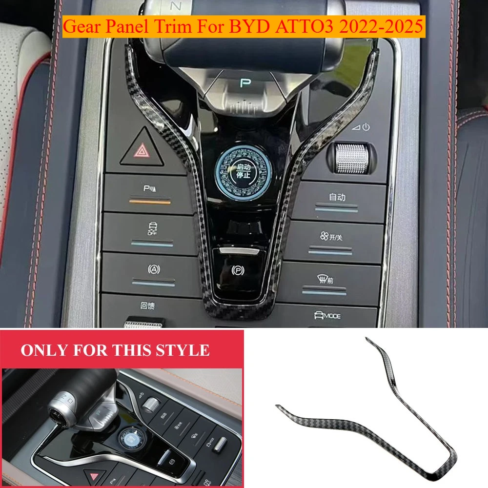 Auto Getriebe Panel Dekorative Trim Für BYD ATTO 3 2022 2023 2024 ABS Schaltknauf Panel Abdeckung Aufkleber Innen Zubehör Image