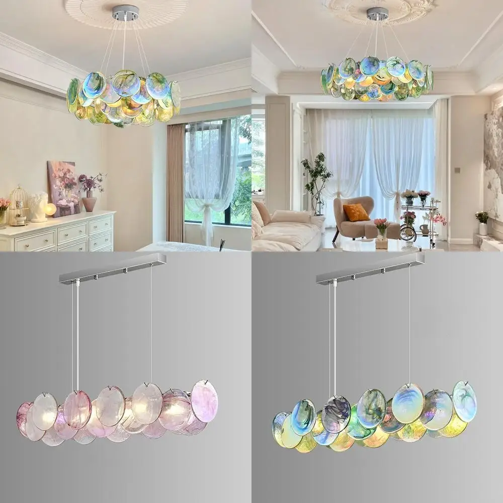 2025 Murano Rosa Glas Kronleuchter Französisch Luxus Runde Dekor Bunte Kristall Anhänger Licht für Villa Schlafzimmer Wohnzimmer Hängen