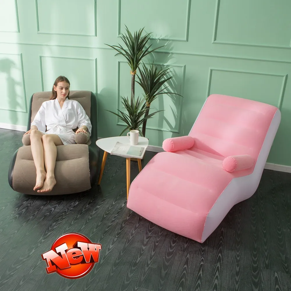 PVC-Beflockung, aufblasbares Sofa, faules Sofa, Liegestuhl, Wohnzimmer, Outdoor-Loungesessel