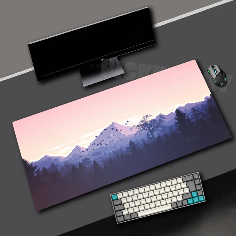 Großes Firewatch-Mauspad für PC, große Computermatten, 1000 x 500 mm, Schreibtischunterlage, HD-Druck, Mauspads, Tastaturmatte, rutschfester Teppich Image