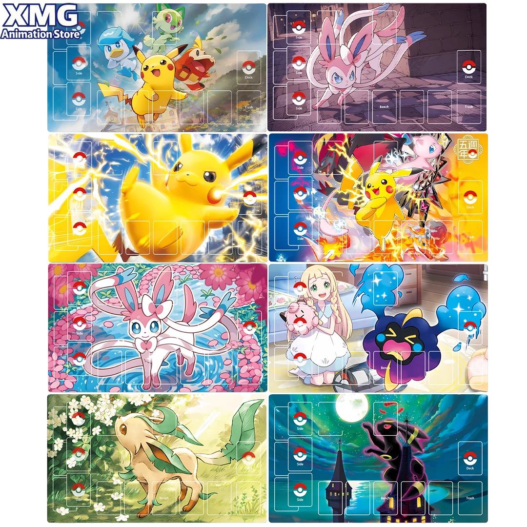 10 Stile DIY Pokemon Spielmatte – Self Made Umbreon Sylveon Leafeon Pikachu PTCG Battle Card Mat Anime Geschenk