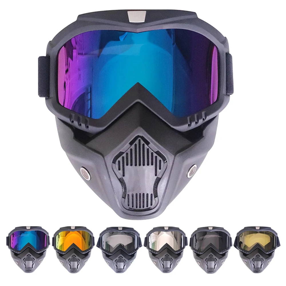 Fahrrads onnen brille mit Motocross-Brille Wind dichte Fahrrad masken Voll gesichts schutz UV-Schutz für Skihelm brillen Image