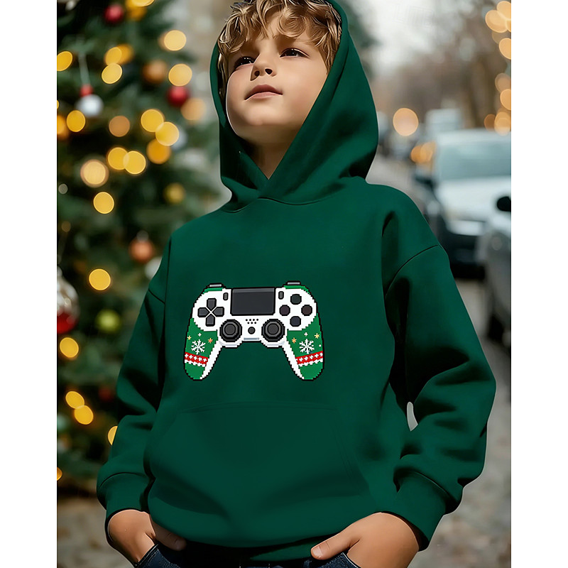 Unisex 3D Graphic Game Hoodie Pullover Long Sleeve 3D Print Spring Fall Winter Sports Fashion Streetwear Kids 4-12 Years Hooded Casual Daily Outdoor Regular Fit