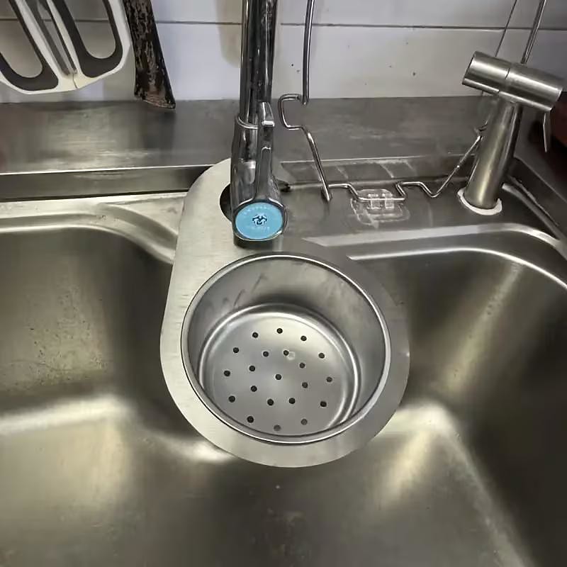 4pcs Heavy-Duty Stainless Steel Under-Sink Drain Basket - No-Drill Installation Space-Saving Kitchen Organizer with Easy-Clean Design Sturdy Construction Sleek Design Modern Sink Accessory Kitchen