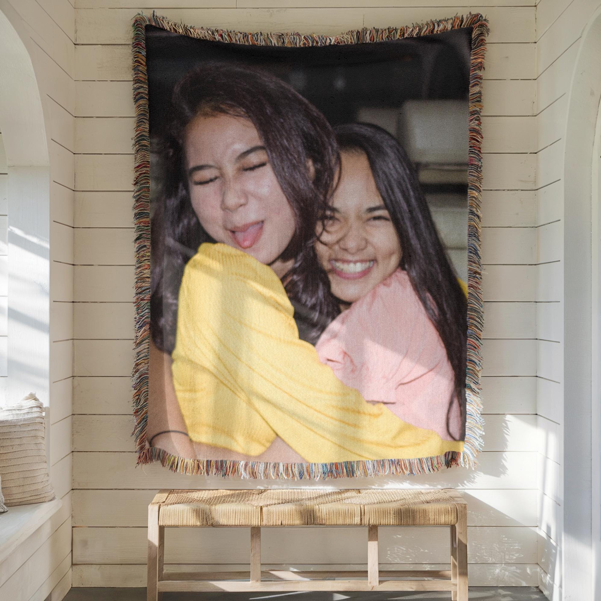 Coperta tessuta personalizzata per i migliori amici, coperta con foto, coperta personalizzata con foto, realizzata negli Stati Uniti, regalo per i mig