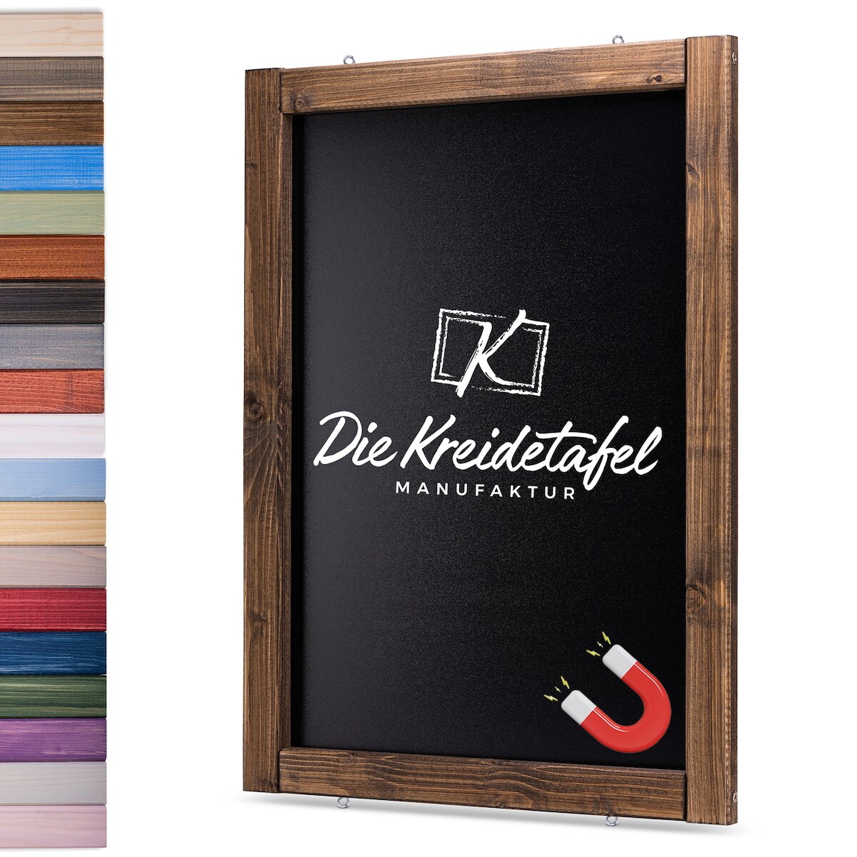 Die Kreidetafel Manufaktur Magnetische Kreidetafel - Magnettafel mit Holzrahmen / Kolonial 60x150cm Image