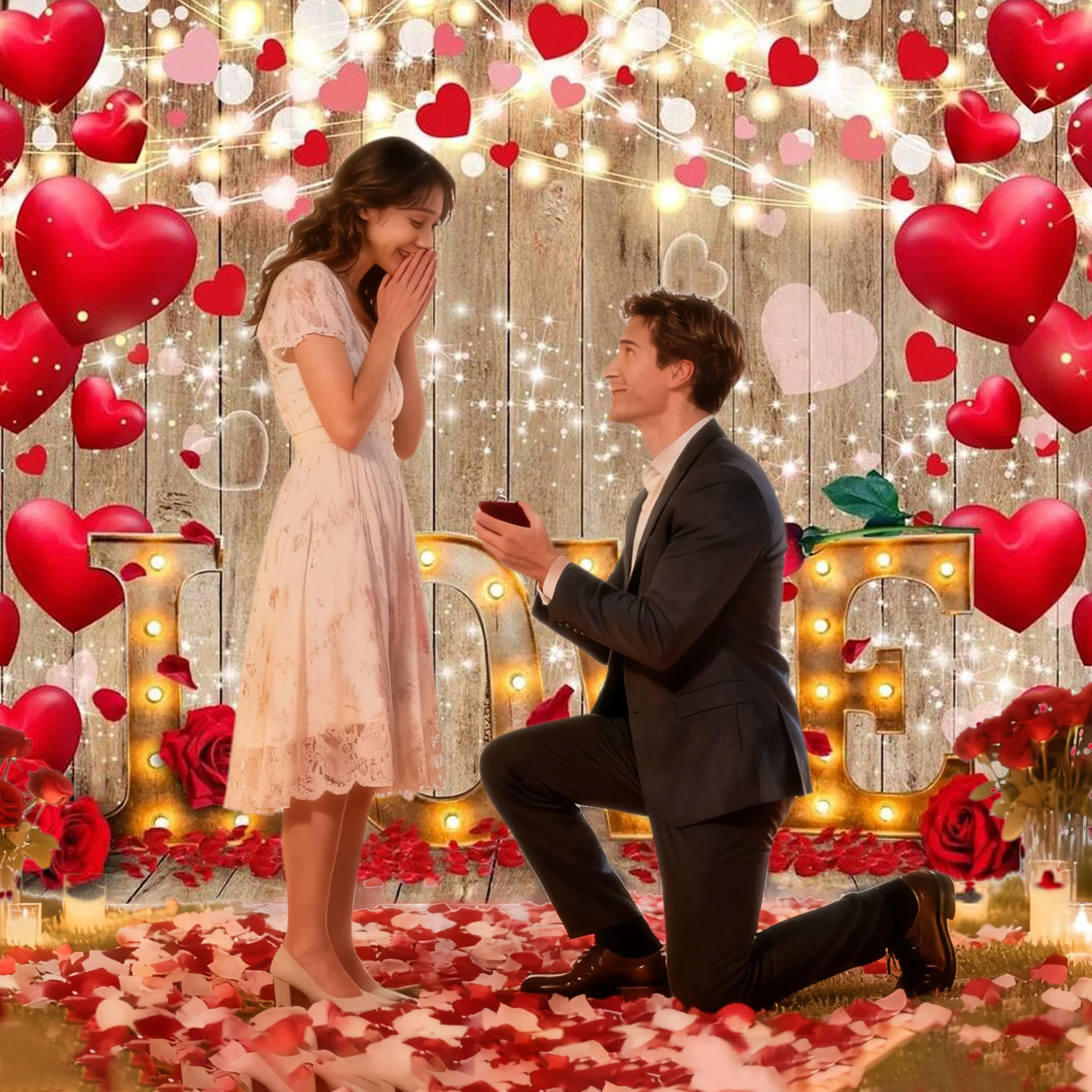 1Set Hintergrund Liebe Romantische Warme Seide Rose Künstliche Blütenblätter Blume Gefälligkeiten Dekoration Rosen Hochzeit Party Valentinstag Image