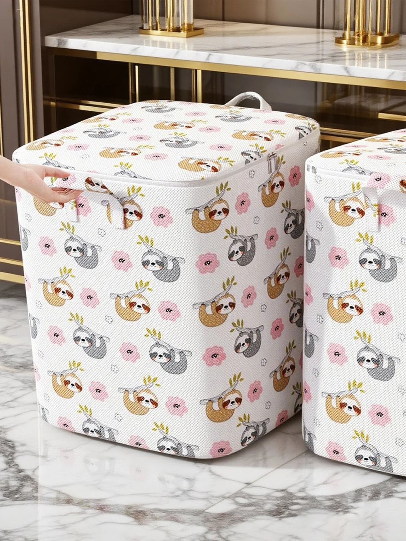 Faltbare Aufbewahrungstasche für Kleidung, Steppdecke, Staubbeutel, Organisationstasche für Wohnzimmer und Schlafzimmer, bewegliche Verpackungsbeutel mit großem Fassungsvermögen Image
