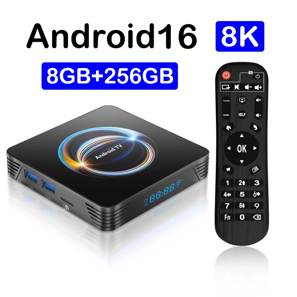 Sehr schnelle X66 Android TV Box Android 16 8K Wifi6 RK3528 BT6.0 Dual Wifi 5G Wifi6 8GB 256GB 4K Netflix Media Player Set Top Box Image