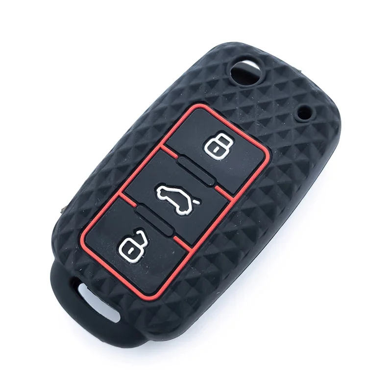 Für VW Golf 4 5 6 7 Bora Jetta POLO MK4 MK6 Bora Passat B5 B6 Superb Tiguan BeetlE Silikon Auto Schlüssel Abdeckung Fall Zubehör FOB Image