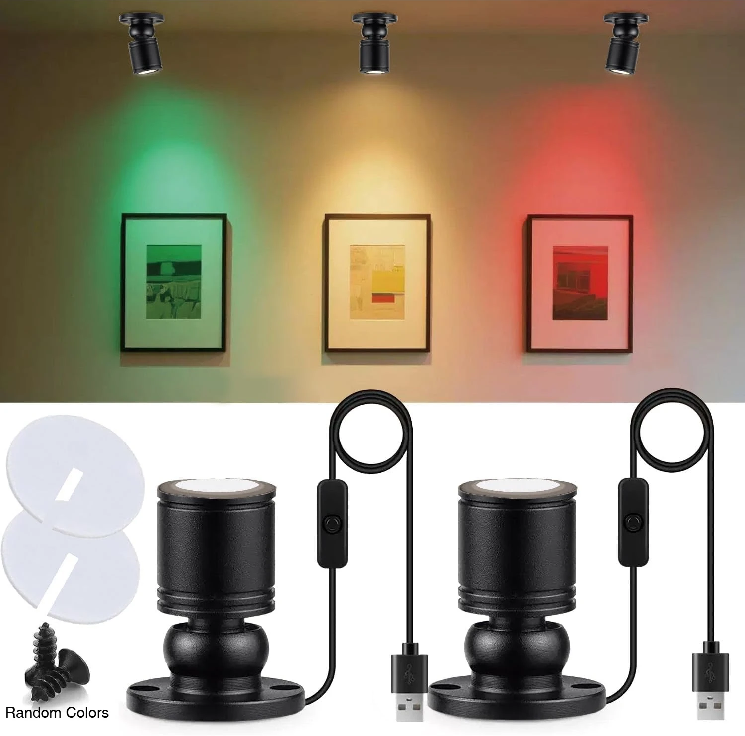 USB-Mini-LED-Strahler, 5 V, Deckenstrahler, 1 W, Aufputz-Schmucklampe, 360 ° Verstellbares Howcase-Muster, Vitrine, Licht, Raumdekoration