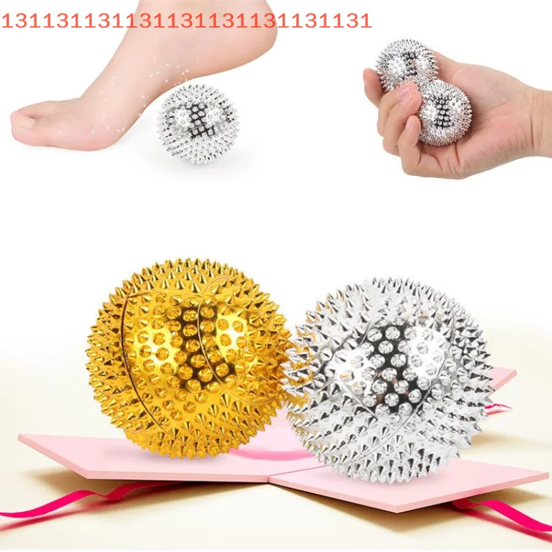 1 Pair Durable Spiky Yoga Fitness Ball Magnetic Therapy Massager for Trigger Point Hand Foot Pain Relief Sport Fitness