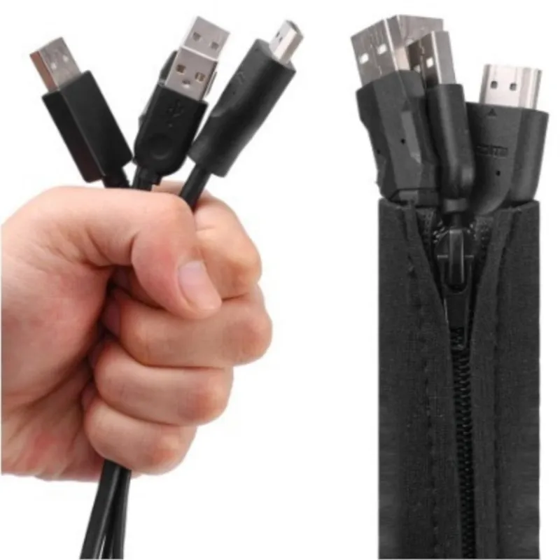Kabelschutz, Drahtwebstuhl, Schlauch, Kabelhülse, geteilter Schlauch für USB-Kabel, Netzkabel, Audio, Video, Kabel, TV, Computer, Zuhause, Auto Image
