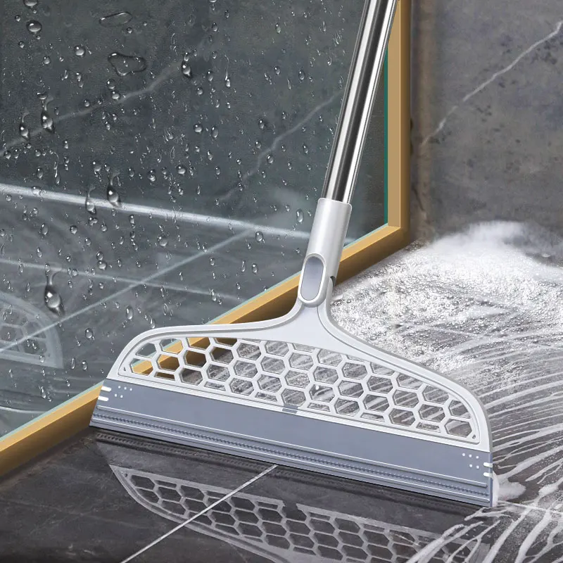 Magie Silikon Besen Verlängern Boden Reinigung Rakel Tier Haar Staub Besen Badezimmer Boden Wischer Haushalts Reinigung Werkzeuge Image