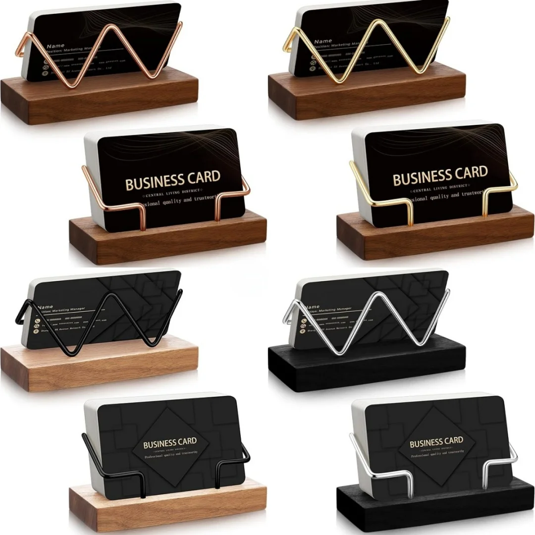 Hochwertiger Visitenkartenhalter aus Holz, Schreibtisch-Organizer, Visitenkartenständer aus Holz, Postkartenhalter, Halterung für Büro und Zuhause