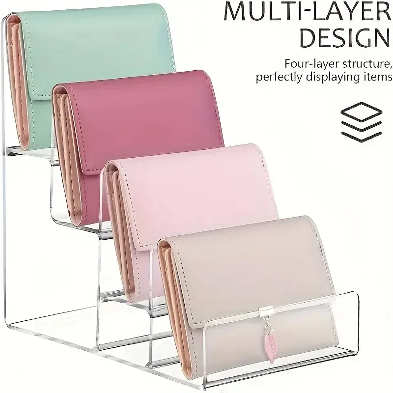 1pc Acryl Brieftasche Display Stand Geldbörse Handtasche Organizer, Schmuck Riser Display Stand Geldbörse Display Rack Image