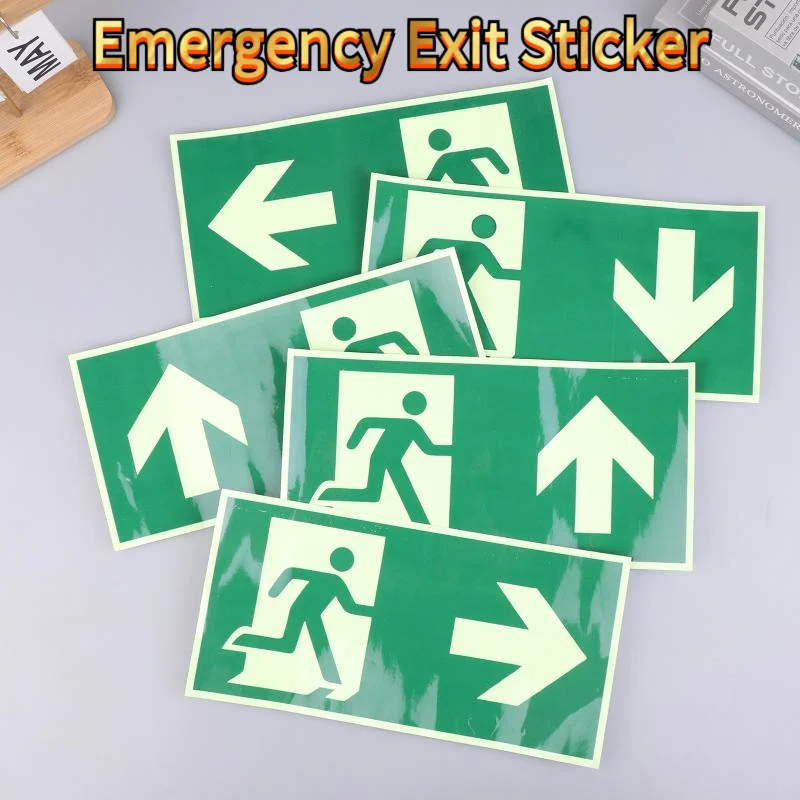Photolumineszierendes Sicherheits-Ausgangsschild, selbstleuchtender Feuer-Flucht-Aufkleber für die Notfall-Evakuierung YngYY33 Ohio Image