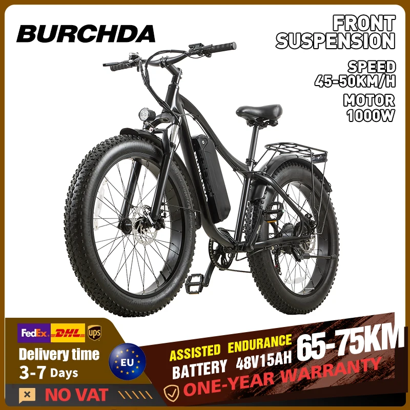 BURCHDA RX02 Elektrofahrräder, 26 Zoll Fat Tires 1000 W Mountainbike, 48 V 16 Ah bewegliche Batterie, City-Elektrofahrrad für Erwachsene 2026 Image