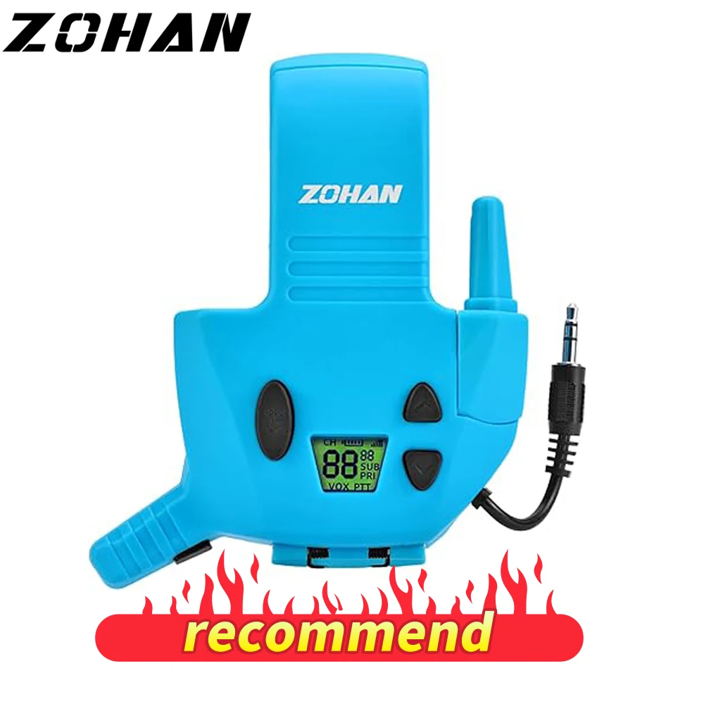 ZOHAN Walkie Talkie Adapter for Electronic Shooting Earmuff,Walkie Talkie with integrated Mic,3 Miles Range 22 Channels,Outdoors