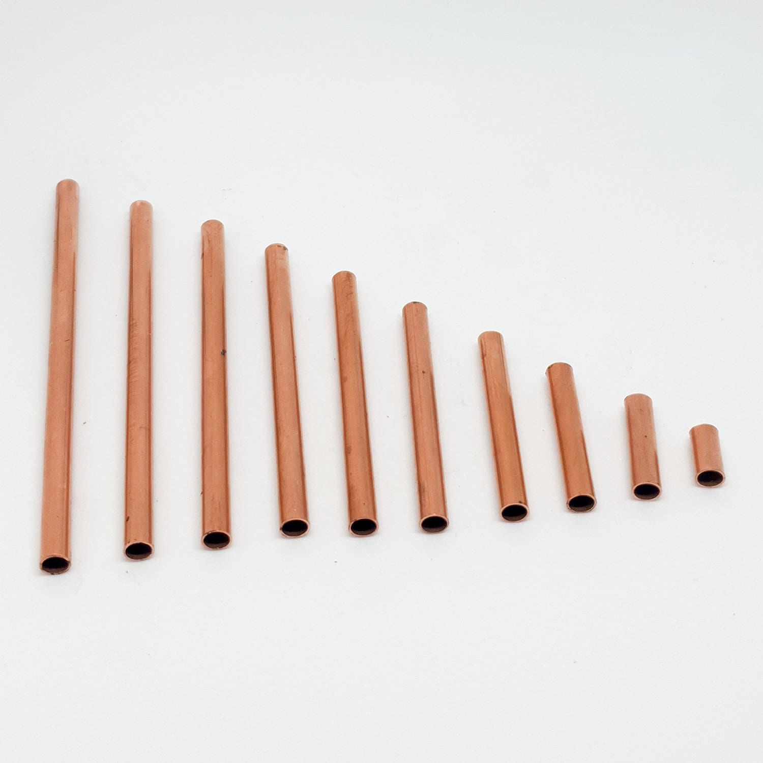 10 pezzi da 5 mm. Tubi di rame grezzo, tubi Himmeli Foro 4,20 mm, Dimensioni personalizzate 20 mm-30 mm-40 mm-50 mm-60 mm-70 mm-80 mm-90 mm-100 mm-110