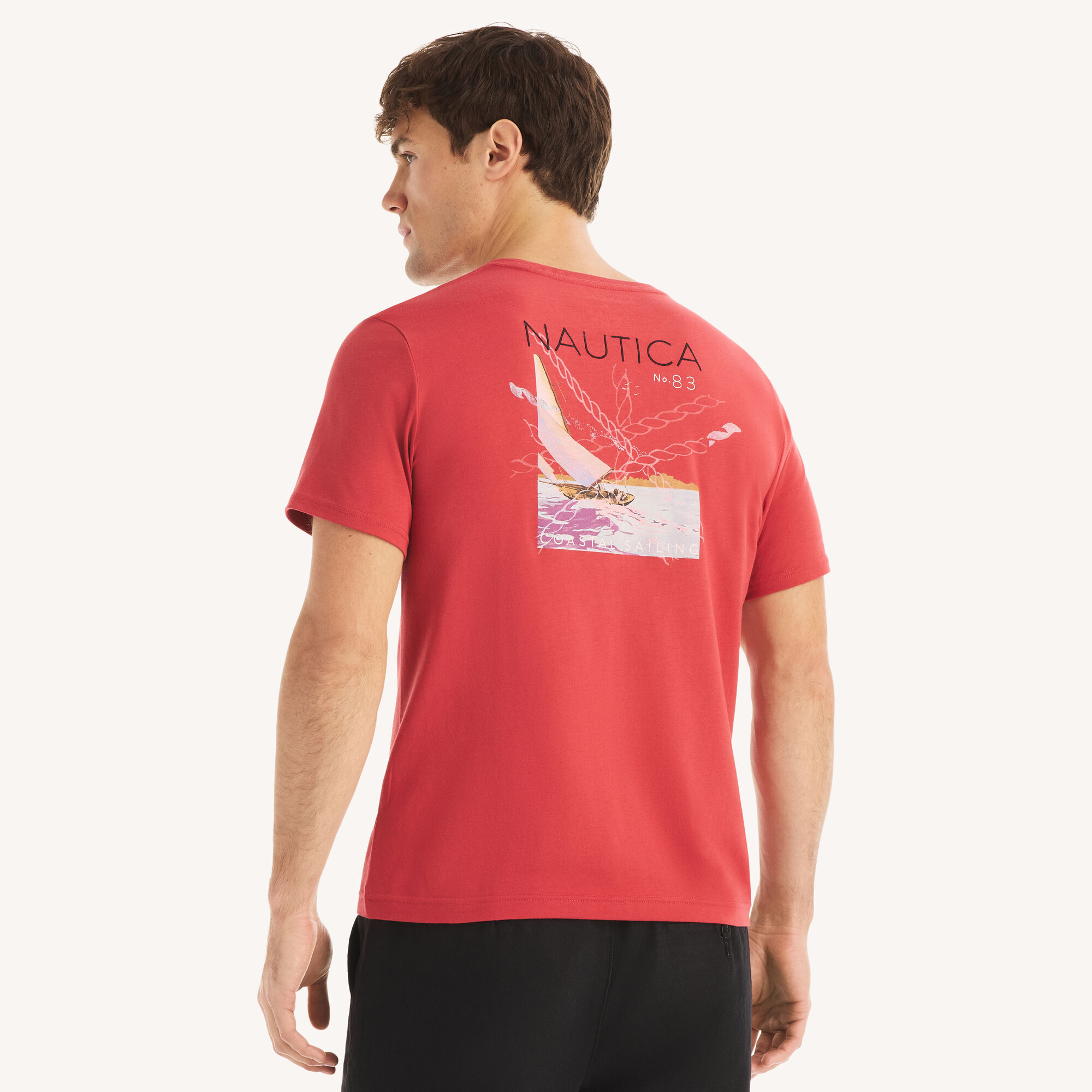 Nautica Men's Coastal Sailing Graphic T-Shirt 646 (Cardinal), 3XL