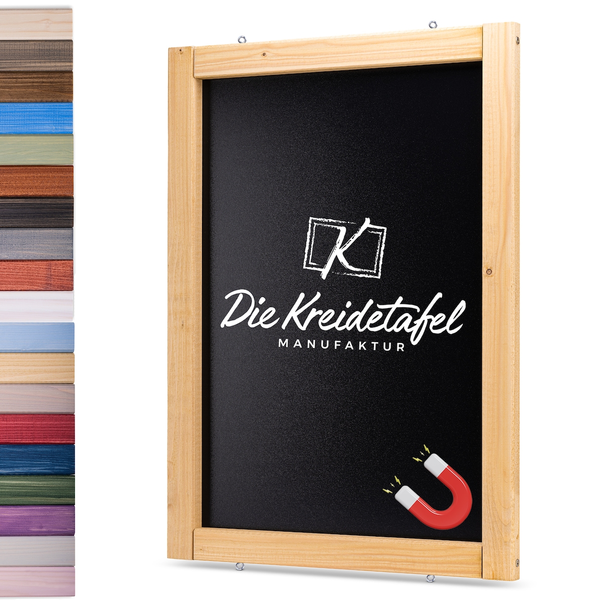 Die Kreidetafel Manufaktur Magnetische Kreidetafel - Magnettafel mit Holzrahmen / Eiche 50x100cm Image